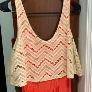 Romper with lace top